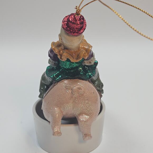 Vintage RARE Collectable Katherine's Collection Clown Riding Pig Luxury Ornament - Picture 5 of 6